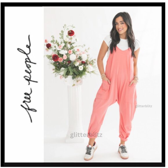 Free People Hot Shot Onesie Jumpsuit 🌷 Pink Tulip - Factory Sealed - Picture 1 of 9